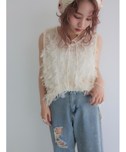 tulle jacquard vest（ベスト）｜jumelle（ジュメロ）