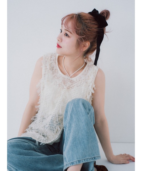 tulle jacquard vest（ベスト）｜jumelle（ジュメロ）