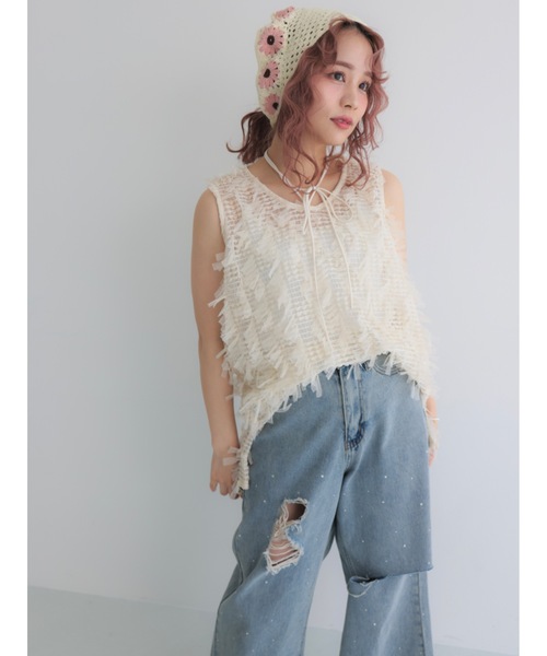 tulle jacquard vest（ベスト）｜jumelle（ジュメロ）