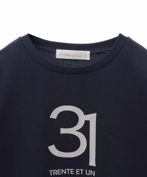 31 Sons de mode（トランテアン　ソン　ドゥ　モード）の「ナンバーロゴＴシャツ（Tシャツ/カットソー・レディース・グレー/オフホワイト/ネイビー・36）」の11枚目の写真