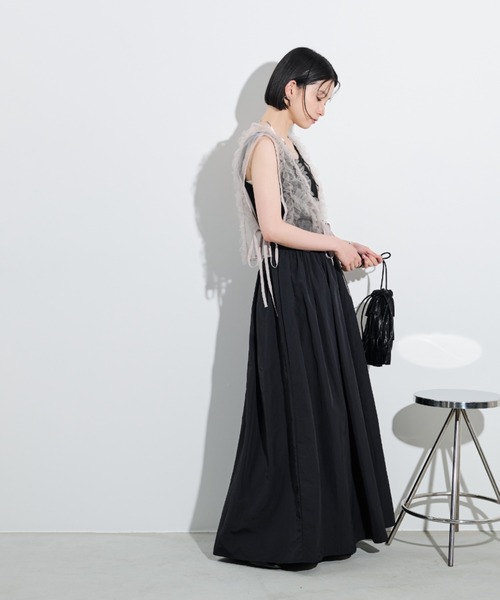 Shelly island（シェリーアイランド）の「チュールフリルベスト（ベスト・レディース・グレー/ブラック・M）」の11枚目の写真