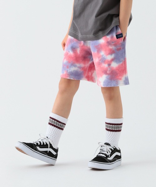 BAYFLOW(ベイフロー)の「タイダイハーフパンツ(KIDS)(その他パンツ・キッズ・パープル/セージグリーン・110cm/130cm/140cm/150cm/120cm)」の1枚目の写真