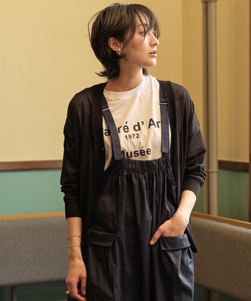 Mia (ミア)の「シアVネックニットカーディガン(カーディガン/ボレロ・レディース・ライトグレー/レッド/イエロー/ブラック・FREE)」の1枚目の写真