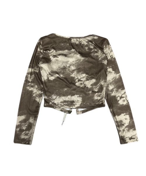 XU（エックスユー）の「【Never mind the XU】tie-dye lace up tops / 【ネバーマインド ザ エックスユー】タイダイレースアップ長袖Tシャツ（その他トップス・レディース・カーキ/ブラック/ベージュ・ONE SIZE）」の19枚目の写真