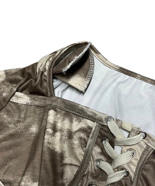XU（エックスユー）の「【Never mind the XU】tie-dye lace up tops / 【ネバーマインド ザ エックスユー】タイダイレースアップ長袖Tシャツ（その他トップス・レディース・カーキ/ブラック/ベージュ・ONE SIZE）」の21枚目の写真