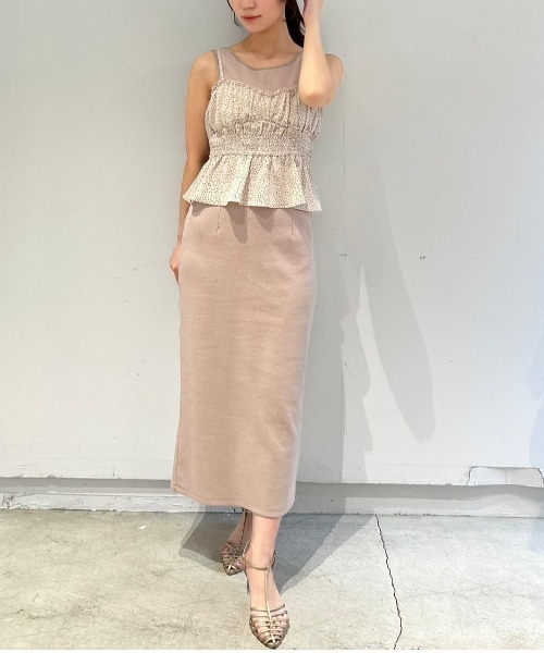 DEICY(デイシー)の「ドットビスチェリブワンピース(ワンピース・レディース・ピンクベージュ/ブラック/ピンク・FREE)」の7枚目の写真