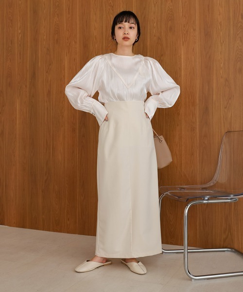 Bab（バブ）の「シアーシャイニーブラウス（シャツ/ブラウス・レディース・ホワイト系その他/ライトグレー・M）」の10枚目の写真