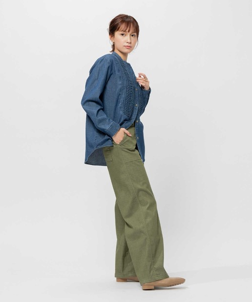 SOMETHING(サムシング)の「【SOMETHING】サマーベイカーワイド(その他パンツ・レディース・オリーブ・25inch/26inch/27inch/28inch/29inch/30inch)」の4枚目の写真