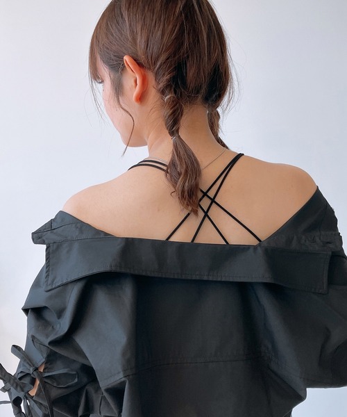 AS KNOW AS plus(アズノゥアズプラス)の「◎カップ付きバッククロスストラップラメキャミソール(キャミソール・レディース・ブラック系/シルバー系/イエロー系/ブルー系・FREE)」の8枚目の写真