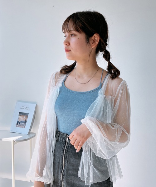 AS KNOW AS plus(アズノゥアズプラス)の「◎カップ付きバッククロスストラップラメキャミソール(キャミソール・レディース・ブラック系/シルバー系/イエロー系/ブルー系・FREE)」の11枚目の写真