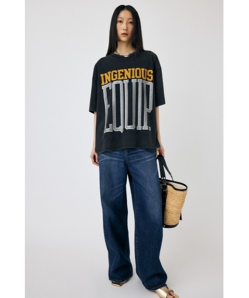 MOUSSY(マウジー)の「ROUND HEM LOGO LOOSE Tシャツ(Tシャツ/カットソー・レディース・ホワイト/杢グレー/ブラック・FREE)」の18枚目の写真