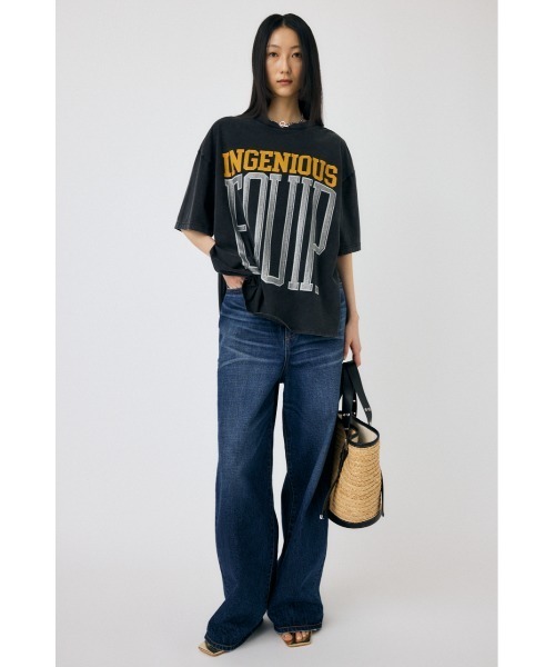 MOUSSY(マウジー)の「ROUND HEM LOGO LOOSE Tシャツ(Tシャツ/カットソー・レディース・ホワイト/杢グレー/ブラック・FREE)」の17枚目の写真