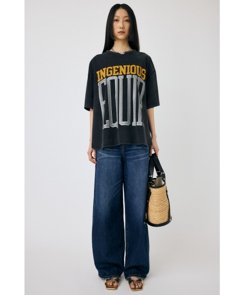 MOUSSY(マウジー)の「ROUND HEM LOGO LOOSE Tシャツ(Tシャツ/カットソー・レディース・ホワイト/杢グレー/ブラック・FREE)」の16枚目の写真