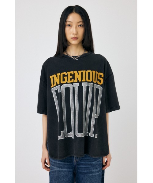 MOUSSY(マウジー)の「ROUND HEM LOGO LOOSE Tシャツ(Tシャツ/カットソー・レディース・ホワイト/杢グレー/ブラック・FREE)」の14枚目の写真