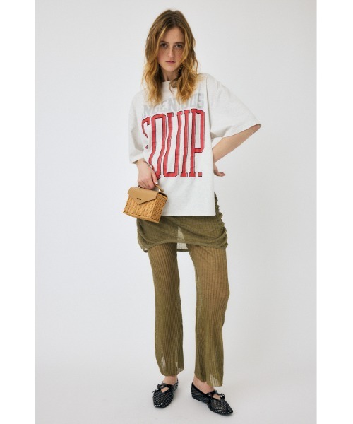 MOUSSY(マウジー)の「ROUND HEM LOGO LOOSE Tシャツ(Tシャツ/カットソー・レディース・ホワイト/杢グレー/ブラック・FREE)」の10枚目の写真