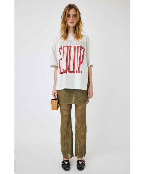 MOUSSY(マウジー)の「ROUND HEM LOGO LOOSE Tシャツ(Tシャツ/カットソー・レディース・ホワイト/杢グレー/ブラック・FREE)」の9枚目の写真