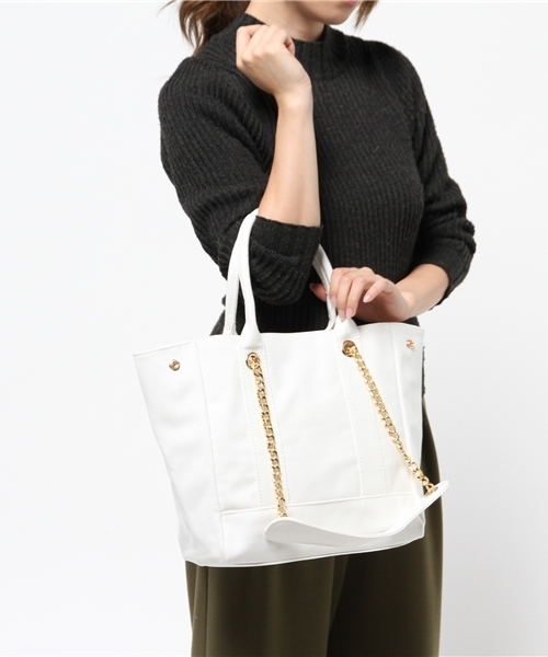 OUTLET（アウトレット）の「【who's who Chico】チェーンハンドルBAG（ショルダーバッグ・レディース・ホワイト/ブラック・FREE）」の12枚目の写真