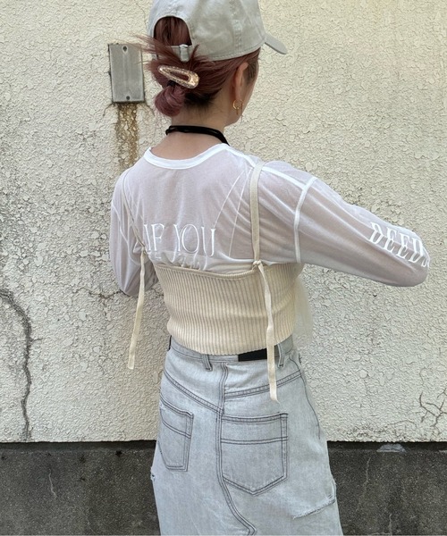 リブ×チュールドッキングビスチェ（ベスト）｜y/m by misato（イムバイミサト）