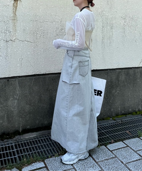 リブ×チュールドッキングビスチェ（ベスト）｜y/m by misato（イムバイミサト）