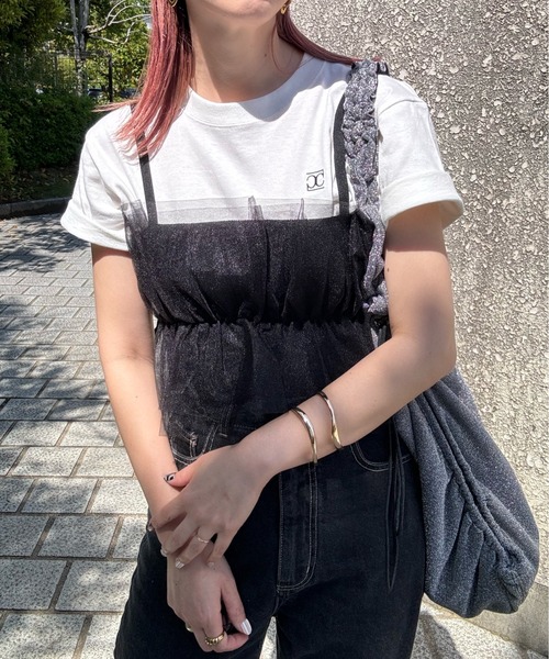 リブ×チュールドッキングビスチェ（ベスト）｜y/m by misato（イムバイミサト）