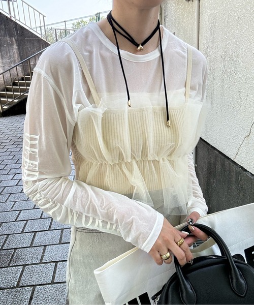 リブ×チュールドッキングビスチェ（ベスト）｜y/m by misato（イムバイミサト）