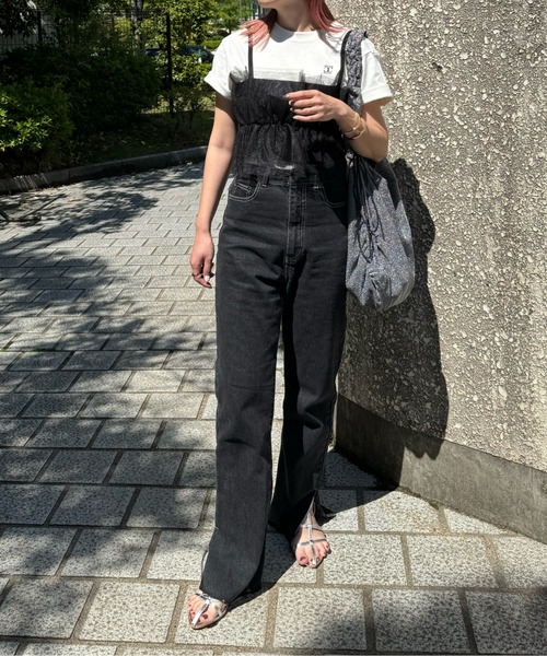 リブ×チュールドッキングビスチェ（ベスト）｜y/m by misato（イムバイミサト）