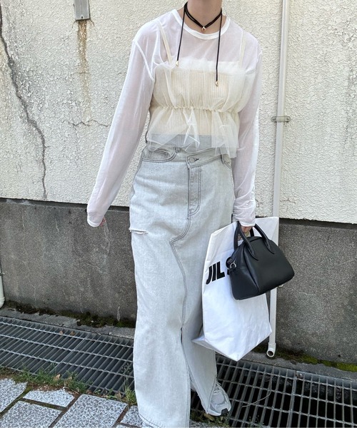 リブ×チュールドッキングビスチェ（ベスト）｜y/m by misato（イムバイミサト）