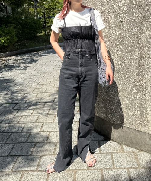 リブ×チュールドッキングビスチェ（ベスト）｜y/m by misato（イムバイミサト）