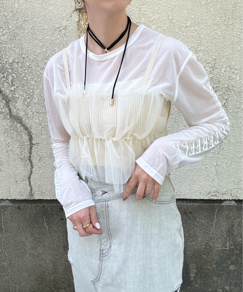 リブ×チュールドッキングビスチェ（ベスト）｜y/m by misato（イムバイミサト）