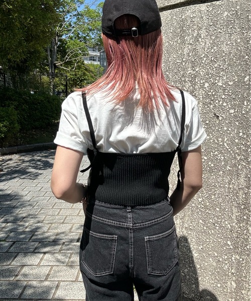 リブ×チュールドッキングビスチェ（ベスト）｜y/m by misato（イムバイミサト）