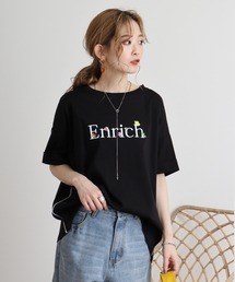 エグランティーヌ EGLANTINE バイオスムースフラワープリント5分袖Tシャツ （ネイビー） エグランティーヌ EGLANTINE バイオスムースフラワープリント5分