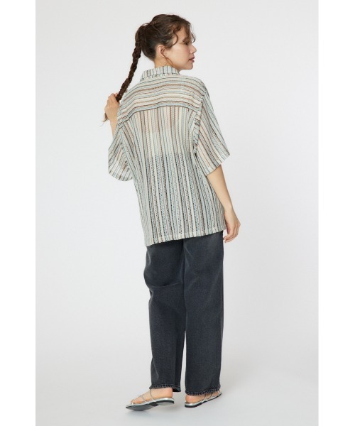 Rodeo Crowns(ロデオクラウンズ)の「マルチストライプレースシャツ(シャツ/ブラウス・レディース・オレンジ系その他/ブルー系その他/レッド系その他・MEDIUM/LARGE)」の4枚目の写真