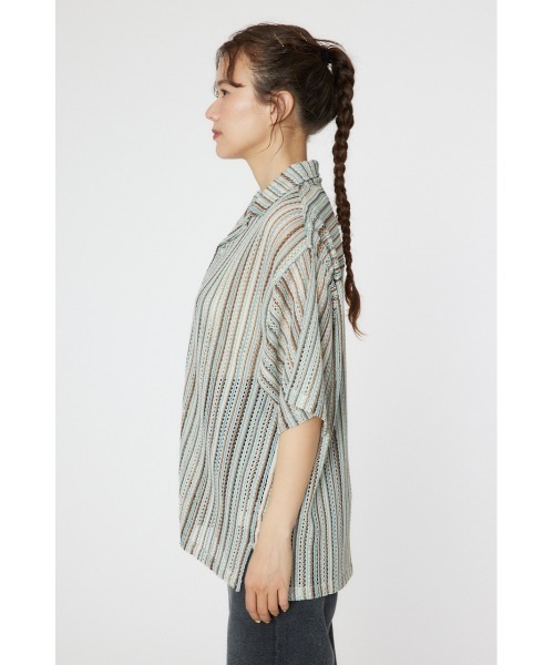 Rodeo Crowns(ロデオクラウンズ)の「マルチストライプレースシャツ(シャツ/ブラウス・レディース・オレンジ系その他/ブルー系その他/レッド系その他・MEDIUM/LARGE)」の6枚目の写真