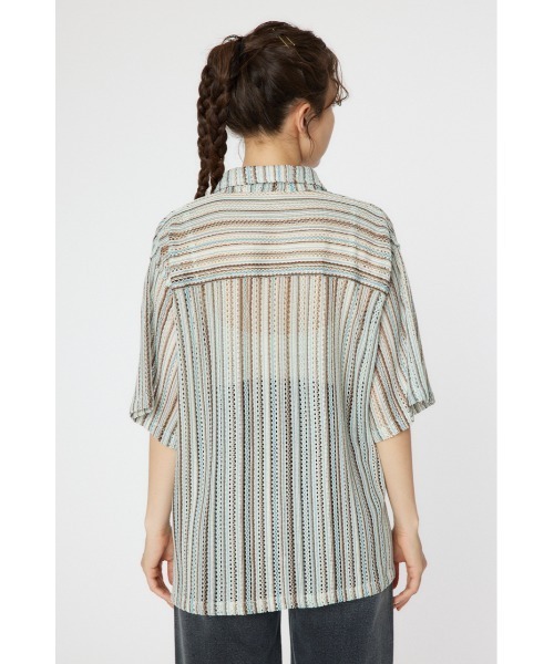 Rodeo Crowns(ロデオクラウンズ)の「マルチストライプレースシャツ(シャツ/ブラウス・レディース・オレンジ系その他/ブルー系その他/レッド系その他・MEDIUM/LARGE)」の7枚目の写真