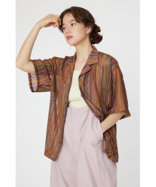 Rodeo Crowns(ロデオクラウンズ)の「マルチストライプレースシャツ(シャツ/ブラウス・レディース・オレンジ系その他/ブルー系その他/レッド系その他・MEDIUM/LARGE)」の12枚目の写真