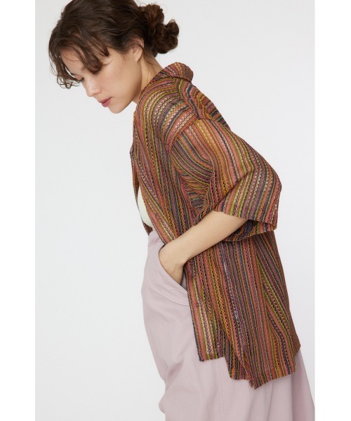 Rodeo Crowns(ロデオクラウンズ)の「マルチストライプレースシャツ(シャツ/ブラウス・レディース・オレンジ系その他/ブルー系その他/レッド系その他・MEDIUM/LARGE)」の14枚目の写真