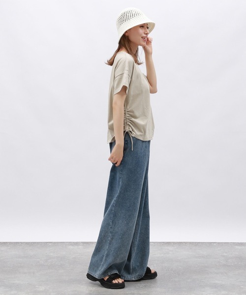 LAKOLE(ラコレ)の「メタルシャーリングプルオーバー半袖 / 127797(Tシャツ/カットソー・レディース・オフホワイト/チャコール/ベージュ・MEDIUM/SMALL)」の16枚目の写真