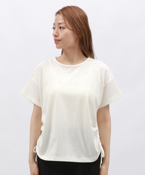 LAKOLE(ラコレ)の「メタルシャーリングプルオーバー半袖 / 127797(Tシャツ/カットソー・レディース・オフホワイト/チャコール/ベージュ・MEDIUM/SMALL)」の21枚目の写真