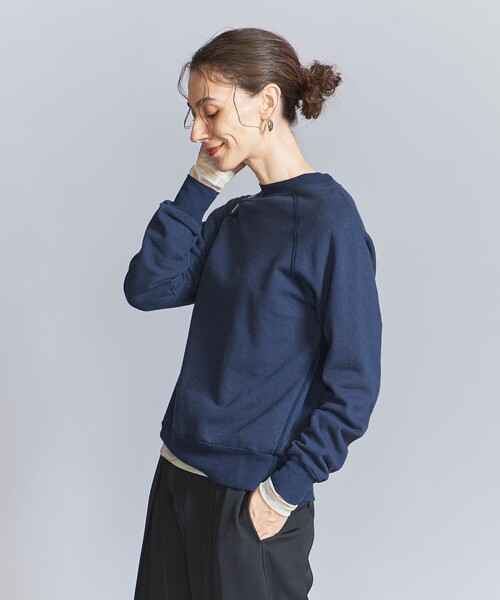 BEAUTY&YOUTH UNITED ARROWS（ビューティーアンドユースユナイテッドアローズ）の「コットン裏毛 ラグランスウェット プルオーバー（スウェット・レディース・ライトグレー/レッド/ネイビー・FREE）」の5枚目の写真