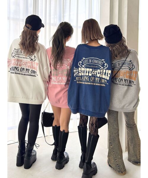 GYDA（ジェイダ）の「THE STATE OF CALIFドルマンスウェットトップス（スウェット・レディース・ネイビー/グレー/オフホワイト/ピンク・FREE）」の22枚目の写真