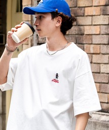 Mojer League モジャーリーグ オーバーサイズワンポイント刺繍ヒゲおじ半袖Tシャツ