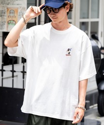Mojer League モジャーリーグ オーバーサイズワンポイント刺繍ヒゲおじ半袖Tシャツ