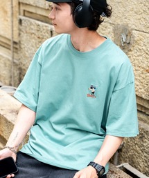 Mojer League モジャーリーグ オーバーサイズワンポイント刺繍ヒゲおじ半袖Tシャツ