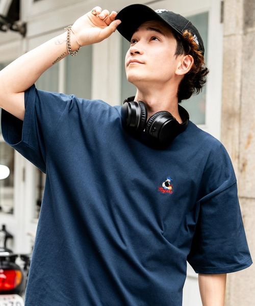 Rocky Monroe（ロッキーモンロー）の「Mojer League モジャーリーグ オーバーサイズワンポイント刺繍ヒゲおじ半袖Tシャツ（Tシャツ/カットソー・メンズ・ホワイト/ブラック/ネイビー/ブルー/ミント/ホワイト系/ホワイト系1/ホワイト系2/ホワイト系3/ホワイト系4/ブラック系/ブラック系1/ブラック系2/ブラック系3/ブラック系4/グリーン系/グリーン系1/ネイビー系・M/L/XL）」の16枚目の写真