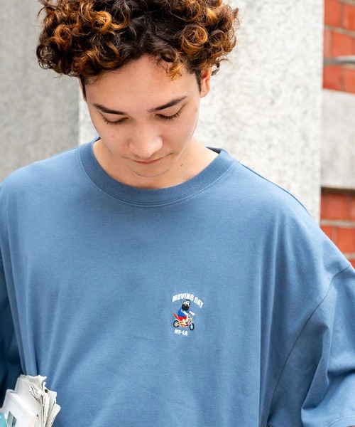 Rocky Monroe（ロッキーモンロー）の「Mojer League モジャーリーグ オーバーサイズワンポイント刺繍ヒゲおじ半袖Tシャツ（Tシャツ/カットソー・メンズ・ホワイト/ブラック/ネイビー/ブルー/ミント/ホワイト系/ホワイト系1/ホワイト系2/ホワイト系3/ホワイト系4/ブラック系/ブラック系1/ブラック系2/ブラック系3/ブラック系4/グリーン系/グリーン系1/ネイビー系・M/L/XL）」の17枚目の写真