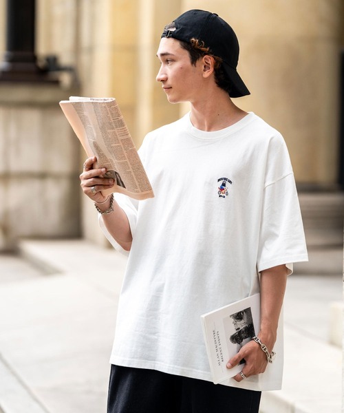 Mojer League モジャーリーグ オーバーサイズワンポイント刺繍ヒゲおじ