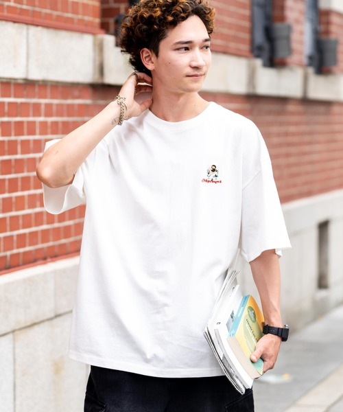 Mojer League モジャーリーグ オーバーサイズワンポイント刺繍ヒゲおじ