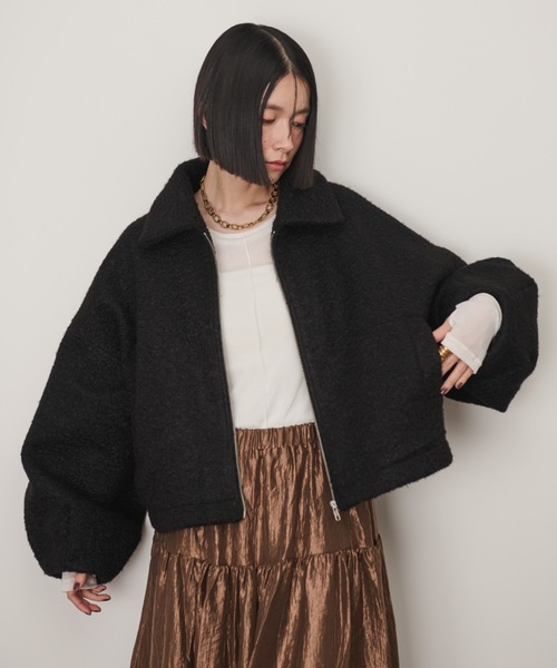 Shelly island（シェリーアイランド）の「ボアZIPブルゾン（ブルゾン・レディース・ブラック/ホワイト/ベージュ・FREE）」の3枚目の写真