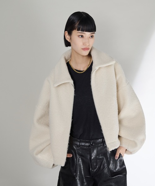 Shelly island（シェリーアイランド）の「ボアZIPブルゾン（ブルゾン・レディース・ブラック/ホワイト/ベージュ・FREE）」の15枚目の写真