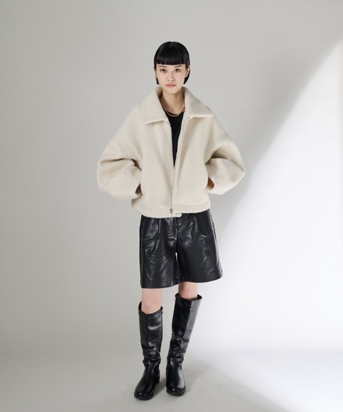 Shelly island（シェリーアイランド）の「ボアZIPブルゾン（ブルゾン・レディース・ブラック/ホワイト/ベージュ・FREE）」の21枚目の写真